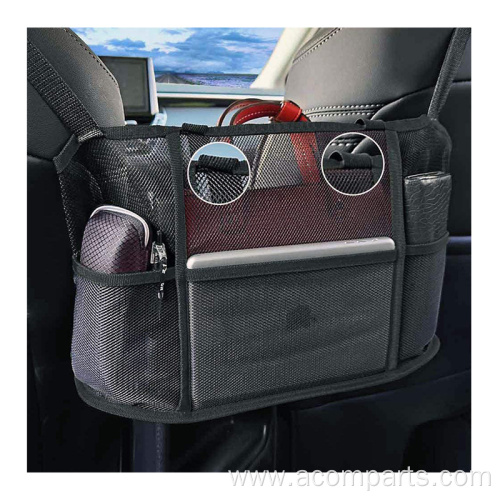 3 layer pu leather mesh organizer between seats